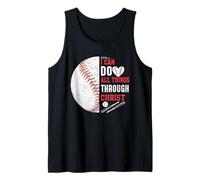 Joueur de baseball I can do all things through Christ Débardeur