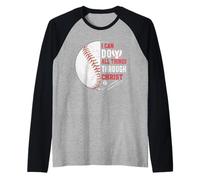 Joueur de baseball I can do all things through Christ Manche Raglan