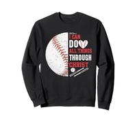 Joueur de baseball I can do all things through Christ Sweatshirt