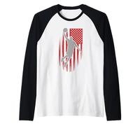 Joueur de Basket-Ball sautant Haut avec Fond Drapeau Manche Raglan
