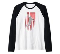 Joueur de Basket-Ball sautant Haut avec Fond Drapeau Manche Raglan