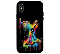 Joueur de basket-ball Slam Dunk Splash Color Sport Coque pour iPhone X/XS