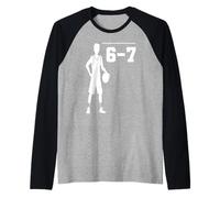 Joueur de Basket Funny Six Seven Tall Hoops Baller Manche Raglan
