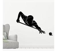 Joueur De Billard Sticker Mural Vinyle Autocollant Décoration De Bureau À Domicile Jeu De Sport Sticker Mural Club De Billard Décoration Intérieure Papier Peint 59X39Cm
