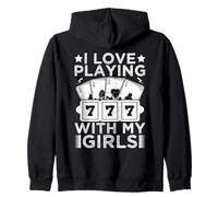 Joueur De Casino Love Playing With My Girls - Jeux D'argent Sweat à Capuche