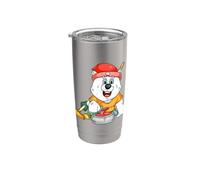 Joueur de curling ours polaire Gobelet isotherme en acier inoxydable double paroi