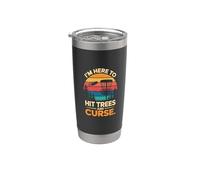 Joueur de disc-golf rétro I'm Here to Hit Trees and Curse Gobelet isotherme en acier inoxydable double paroi