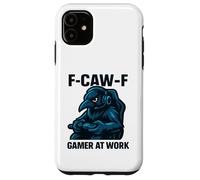 Joueur de F-Caw-F au Travail - Funny Raven Crow Gaming Coque pour iPhone 11