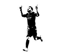 Joueur de football 10 Sports Football Stickers muraux 28x54.1cm Auto-adhésif Petit Noir