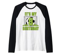 Joueur de football 8e anniversaire pour enfants de 8 ans Manche Raglan