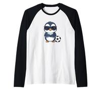 Joueur de Football Cool Cartoon Penguin Manche Raglan