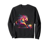 Joueur de Football hérisson Art éclaboussures de Peinture Sweatshirt