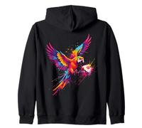 Joueur de Football Perroquet Art éclaboussures de Peinture Sweat à Capuche