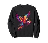Joueur de Football Perroquet Art éclaboussures de Peinture Sweatshirt
