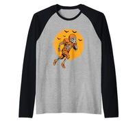 Joueur de Football Squelette - Footballeur Effrayant d'halloween Manche Raglan