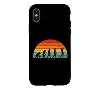 Joueur de Golf évolution Humaine rétro Coucher de Soleil Coque pour iPhone X/XS