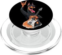 Joueur de Guitare Cool Doberman Rock Music Funny Dog Design PopSockets PopGrip pour MagSafe