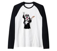 Joueur de Guitare Cool Funny Ghost, Design de Musique Rock rétro Manche Raglan