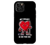 Joueur de Hockey sur Glace pour la Saint-Valentin My Heart is on The Ice Coque pour iPhone 11 Pro