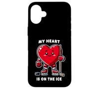 Joueur de Hockey sur Glace pour la Saint-Valentin My Heart is on The Ice Coque pour iPhone 16 Plus