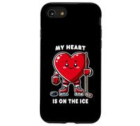 Joueur de Hockey sur Glace pour la Saint-Valentin My Heart is on The Ice Coque pour iPhone SE (2020) / 7/8