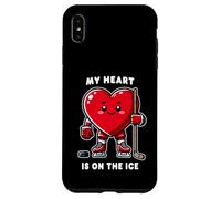 Joueur de Hockey sur Glace pour la Saint-Valentin My Heart is on The Ice Coque pour iPhone XS Max