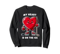 Joueur de Hockey sur Glace pour la Saint-Valentin My Heart is on The Ice Sweatshirt
