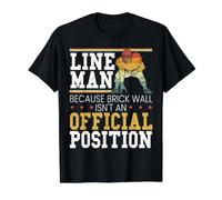 Joueur de Ligne Parce Que Brick Wall n'est Pas Une Position Officielle Rugby T-Shirt Graphique avec Valeur, Homme, Noir, M