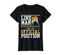 Joueur de Ligne Parce Que Brick Wall n'est Pas Une Position Officielle Rugby T-Shirt Graphique avec Valeur, Femme, Noir, M