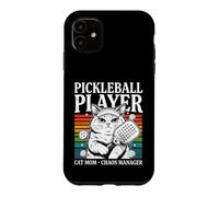 Joueur de Pickleball Cat Mom Manager Chaos Manager Humour Coque pour iPhone 11