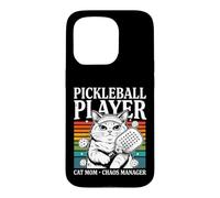 Joueur de Pickleball Cat Mom Manager Chaos Manager Humour Coque pour iPhone 15 Pro