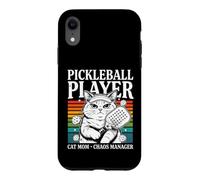 Joueur de Pickleball Cat Mom Manager Chaos Manager Humour Coque pour iPhone XR