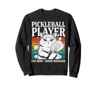 Joueur de Pickleball Cat Mom Manager Chaos Manager Humour Sweatshirt