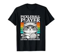 Joueur de Pickleball Cat Mom Manager Chaos Manager Humour T-Shirt