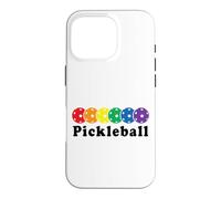 Joueur de Pickleball rétro Rainbow Pickleball Paddle Sport Coque pour iPhone 16 Pro