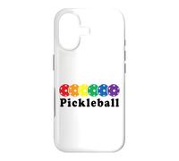 Joueur de Pickleball rétro Rainbow Pickleball Paddle Sport Coque pour iPhone 17