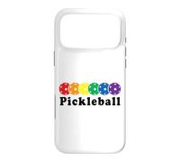 Joueur de Pickleball rétro Rainbow Pickleball Paddle Sport Coque pour iPhone 17 Pro Max