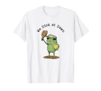 Joueur de Pickleball We Dink at Dawn Grumpy Frog T-Shirt