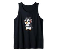 Joueur de Pingouin Mignon avec Casque de Jeu Amusant Débardeur
