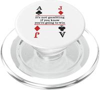 Joueur de Poker Blackjack Casino Lucky Gambler Vegas PopSockets PopGrip pour MagSafe