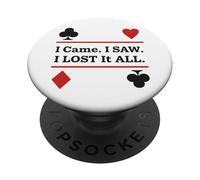 Joueur de Poker Blackjack Casino Sarcasme Gambling Las Vegas PopSockets PopGrip Adhésif