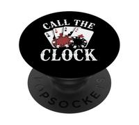 Joueur de Poker Call The Clock Gambling Texas Hold Em PopSockets PopGrip Adhésif