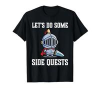 Joueur de RPG : Faisons Quelques quêtes Secondaires : Knight Warrior Player T-Shirt Graphique avec Valeur, Homme, Noir, XL