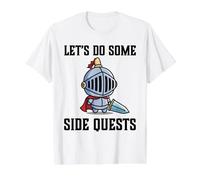 Joueur de RPG : Faisons Quelques quêtes Secondaires : Knight Warrior Player T-Shirt Graphique avec Valeur, Homme, Blanc, S