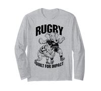 Joueur de Rugby conçu pour Impact Funny Rhino Elephant Tackle Manche Longue