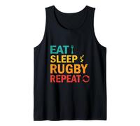 Joueur de rugby Eat Sleep Repeat Funny Rugby pour hommes, femmes et enfants Débardeur
