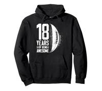 Joueur de Rugby rétro 18e Anniversaire garçon Fille 18 Ans Sweat à Capuche