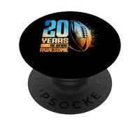 Joueur de Rugby rétro 20e Anniversaire garçon Fille 20 Ans PopSockets PopGrip Adhésif