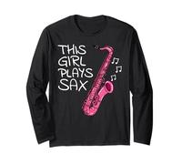 Joueur de saxophone, cette fille joue du saxo, saxophoniste Manche Longue