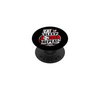 Joueur de Sport Amusant à répétition Eat Sleep Soccer PopSockets PopGrip Adhésif